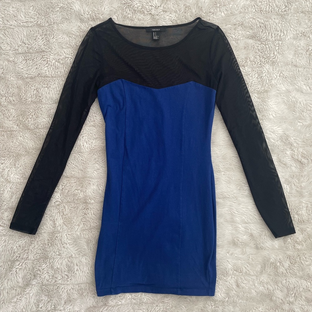 Forever 21 black and blue mini dress